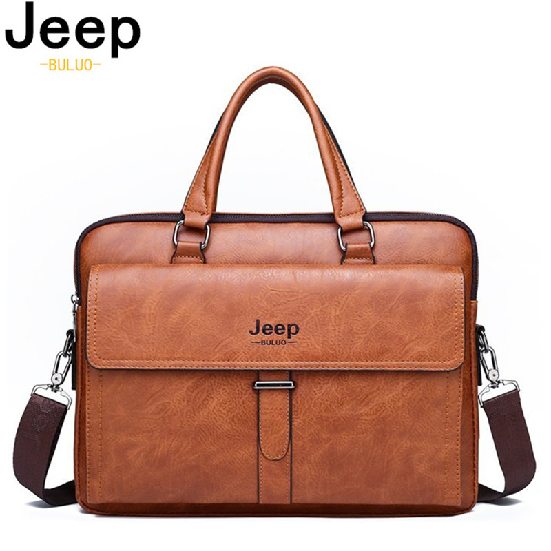 Jeep buluo masculino couro do plutônio ombro moda sacos de negócios bolsas saco preto masculino para portátil pastas saco