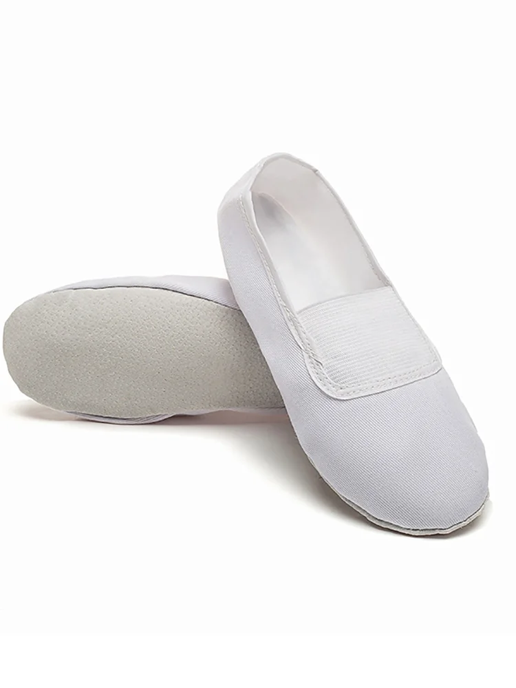 USHINE EU22-45 全体レザーソール黒、白フラットヨガ教師フィットネス体操バレエダンスシューズ子供女性男性