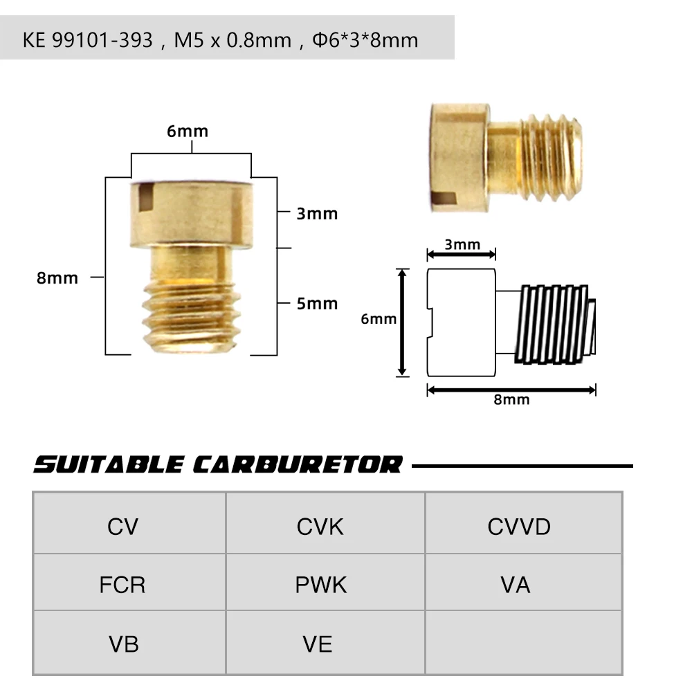 ZSDTRP 10 Chiếc Xe Máy Bộ Chế Hòa Khí M5 Chính Máy Bay Phản Lực Chậm Phi Công Máy Bay Phản Lực Cho Keihin PWK BD CRS FCR PD PE PJ PWM Carb Phần