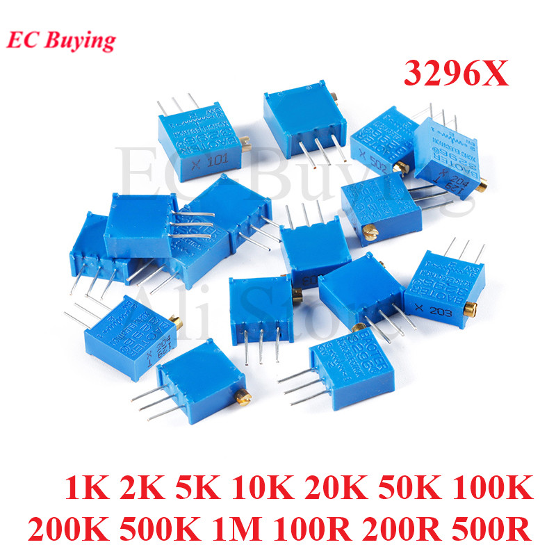 10 шт./5 шт. 3296X 1K 2K 5K 10K 20K 50K 100K 200K 500K 1M 100R 200R 500R Ом Подстроечный резистор Переменный резистор Кермет Подстроечный резистор