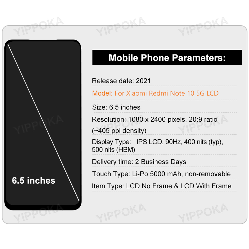 Oferta para Xiaomi Redmi Note 10 5G pantalla LCD MONTAJE DE digitalizador con pantalla táctil para M2103K19G M2103K19C pieza de repuesto de pantalla