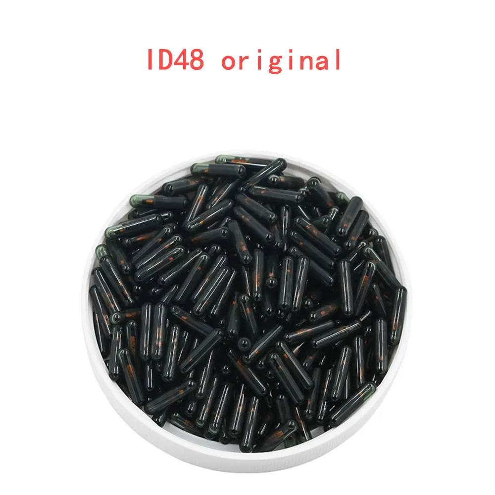 Chip de vidro id48 original, chip transponder automático id 48 chips para chave de carro em branco id48