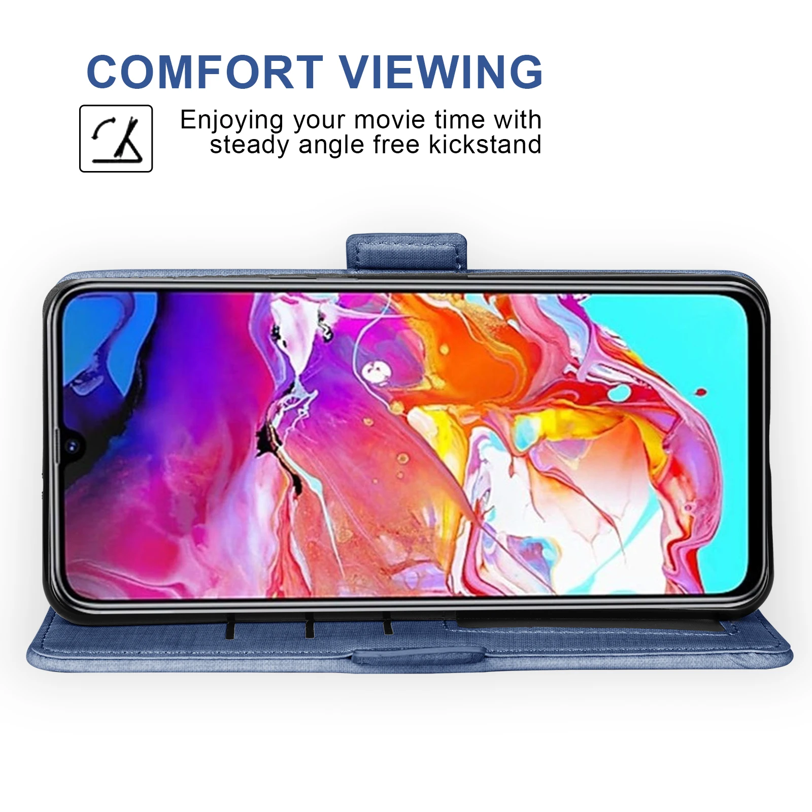 Casing Ponsel Dompet Berputar Pola Jean untuk TCL Revvl 4 Revvl 4 Plus Revvl 5G Sampul Kulit Volta