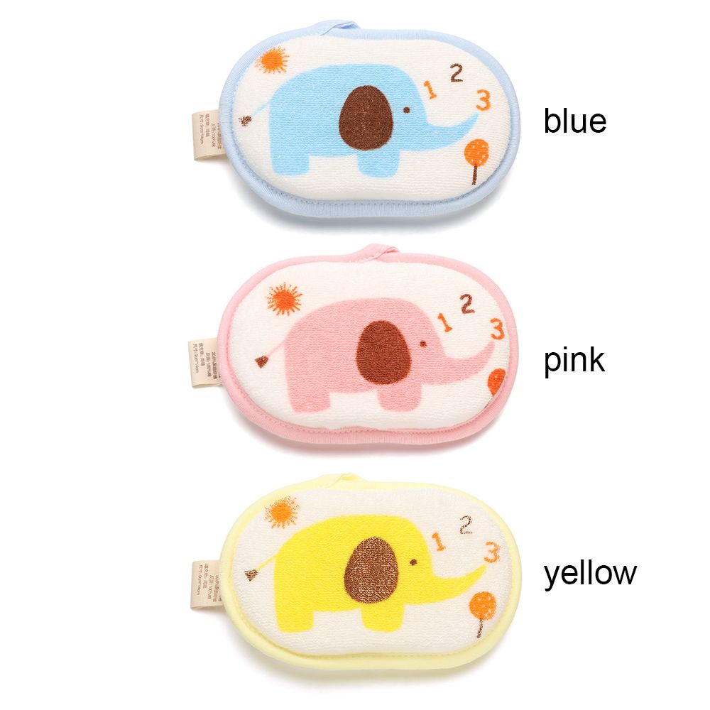 Éponge de bain en coton à motif éléphant pour bébé et enfant, brosse de douche, serviette à récurer