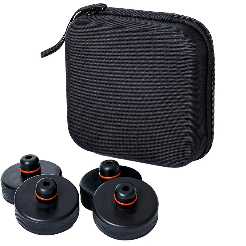 4 ชิ้นรถยางยกแจ็ค Pad อะแดปเตอร์เครื่องมือแชสซี W/กล่องเก็บเหมาะสําหรับ Tesla รุ่น 3 รุ่น S รุ่น X รถอุปกรณ์เสริม