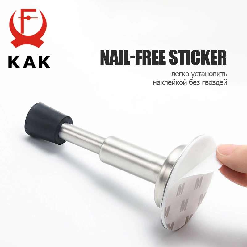 KAK Edelstahl-Türstopper, nicht stanzbar, hydraulischer Pufferdämpfer, Wandschutz, Wandmontage, Gummi-Türstopper, Türbeschläge