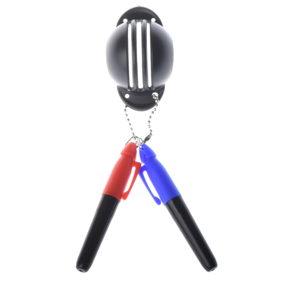 1Set Pena Penanda Tri-line Bola Golf Alat Pelurusan Pelurusan Gambar Penggaris Bola Mudah dengan 2 Pena