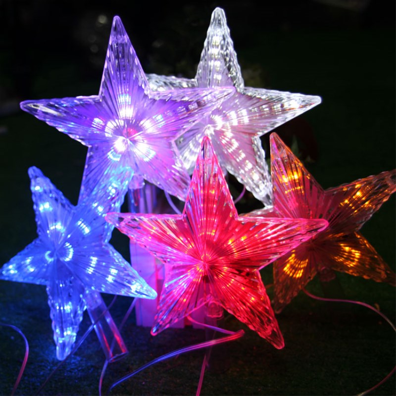 Star Tree Light for Christmas Trees Decoration EU Plug Blinking Fairy Lights Home Wedding Party Garden Holiday 23cm Dropshipping