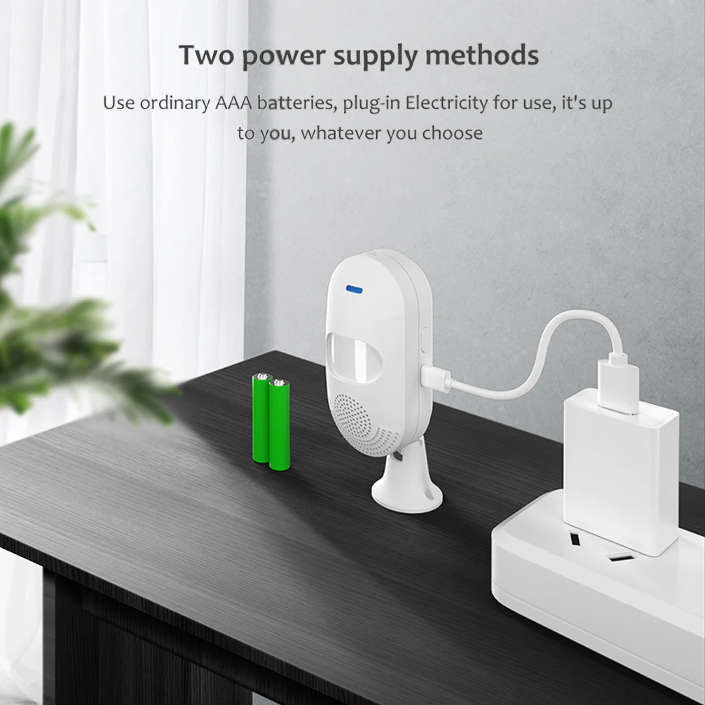 Tuya Wifi Sensor de movimiento Sensor PIR de cuerpo humano con alarma de sonido de sirena 80DB, aplicación Smart Life para sistema de alarma inteligente de automatización del hogar