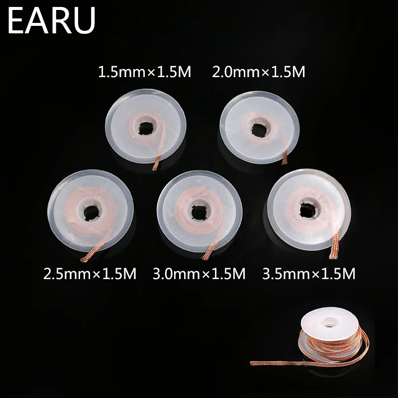 Desoldering Braid Solder Remover Wick ลวด 1 มม.-2.5 มม.-4 มม.1.5M 3M เชื่อมดีบุก Sucker สายไฟ FLUX ซ่อมเครื่องมือ AN