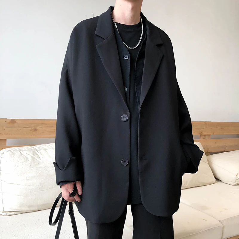 Blazers de estilo británico para hombre, chaquetas de traje holgadas de ocio a la moda, ropa de calle Retro diaria Ins, tops de traje coreanos simples que combinan con todo