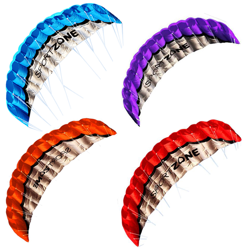 คุณภาพสูง 1.8 m Dual Line 4 สี Parafoil ร่มชูชีพกีฬาชายหาด Kite Easy to Fly