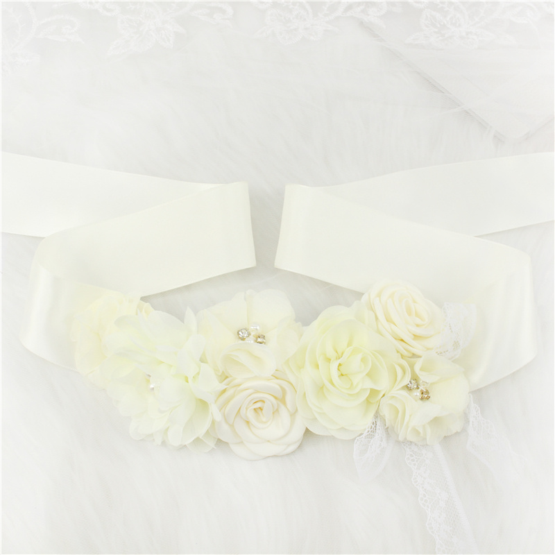 Rosa Bianco Blu Viola Moda Fiore Cinture da sposa Fiocco di perle Abito da sposa Cintura da sposa Nastro da sposa Cintura con fascia Abito da damigella d'onore