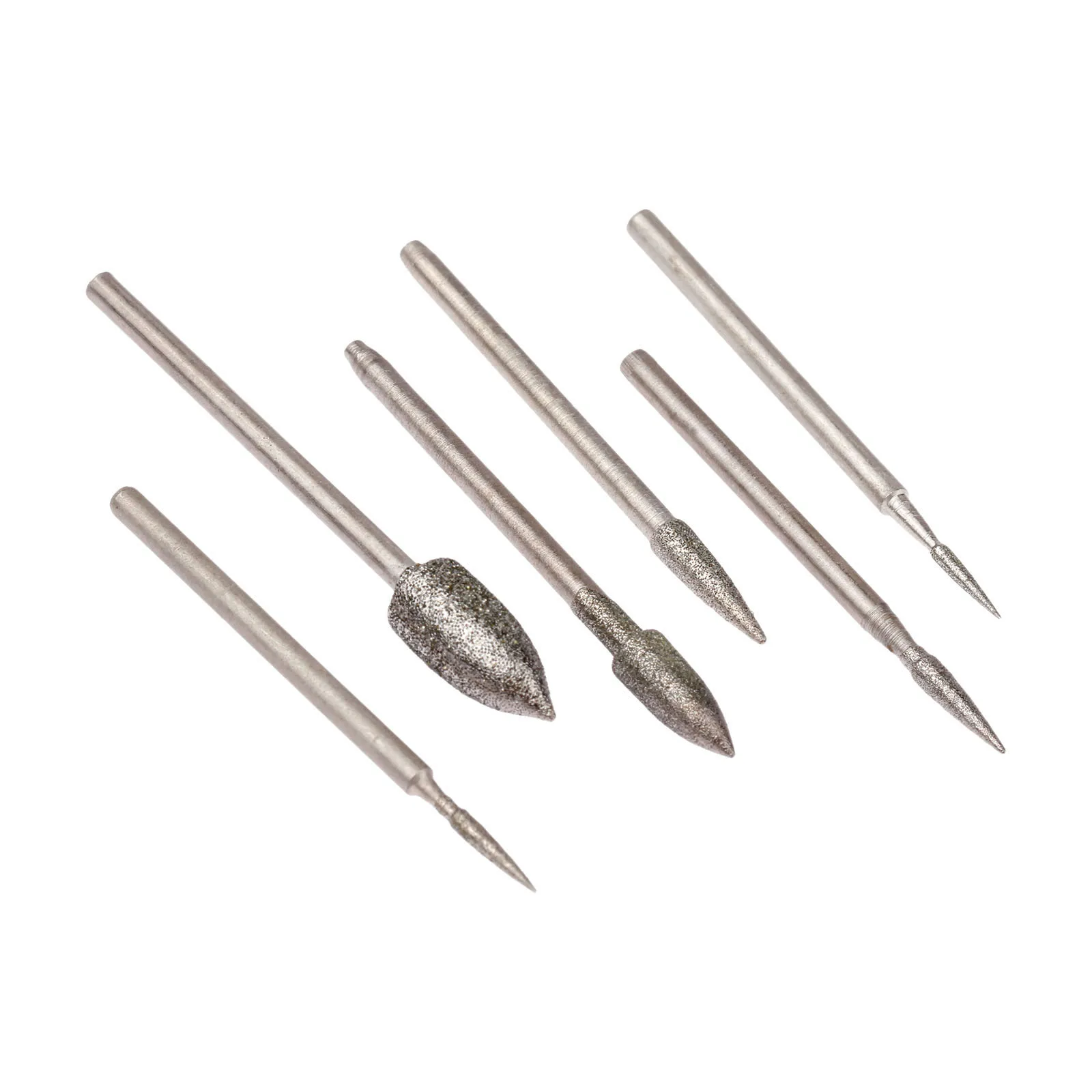 6 ชิ้น Dremel อุปกรณ์เสริม 2.35 มิลลิเมตร Shank Electroplating เพชรหัวขัดเข็มหยกหินแกะสลักเครื่องมือแกะสลัก