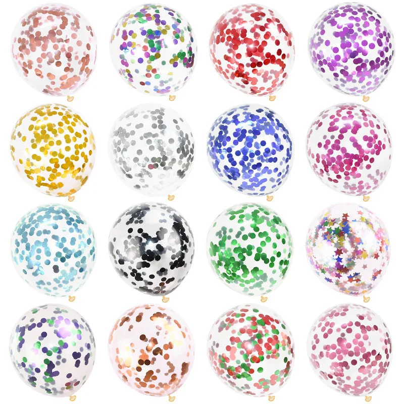 5/10/20 Chiếc Vàng Confetti Bong Bóng Cao Su Lấp Lánh Trong Suốt Heli Bóng Cưới Cho Bé Sinh Nhật đồ Trang Trí
