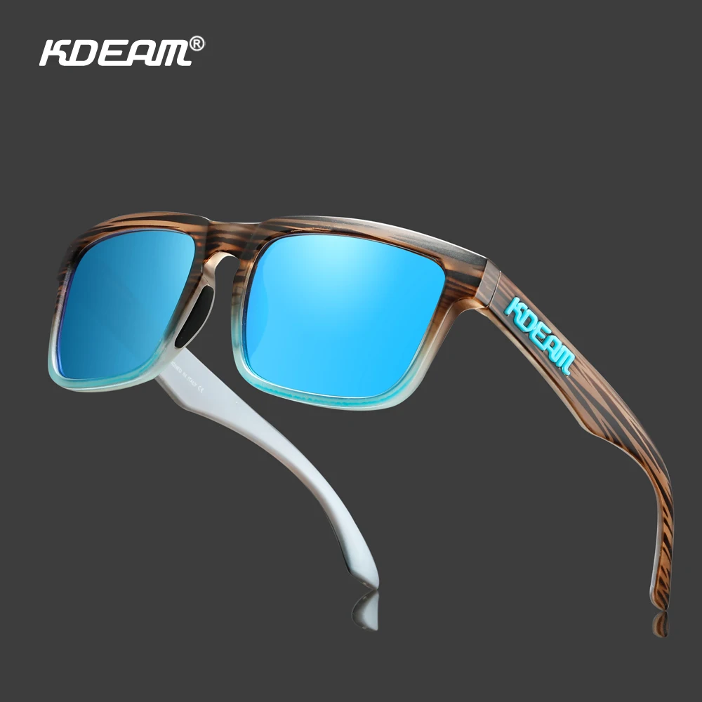 KDEAM 2022 Gafas de sol polarizadas cuadradas para hombres Gafas de sol con revestimiento de estilo de vida al aire libre Nuevos colores a juego con caja