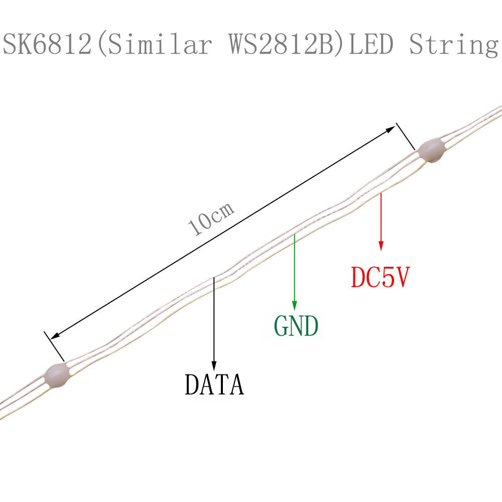 DC5V SK6812 Cadena de luces LED de Navidad para dormitorio WS2812B RGB luz Led Bluetooth a todo Color direccionable individualmente 2/5/10m