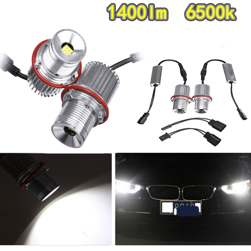 45W Bohlam Lampu Cincin Penanda HALO LED Mata Sudut Putih untuk BMW E39 E53 E60 E61 Led Super Terang Hemat Energi