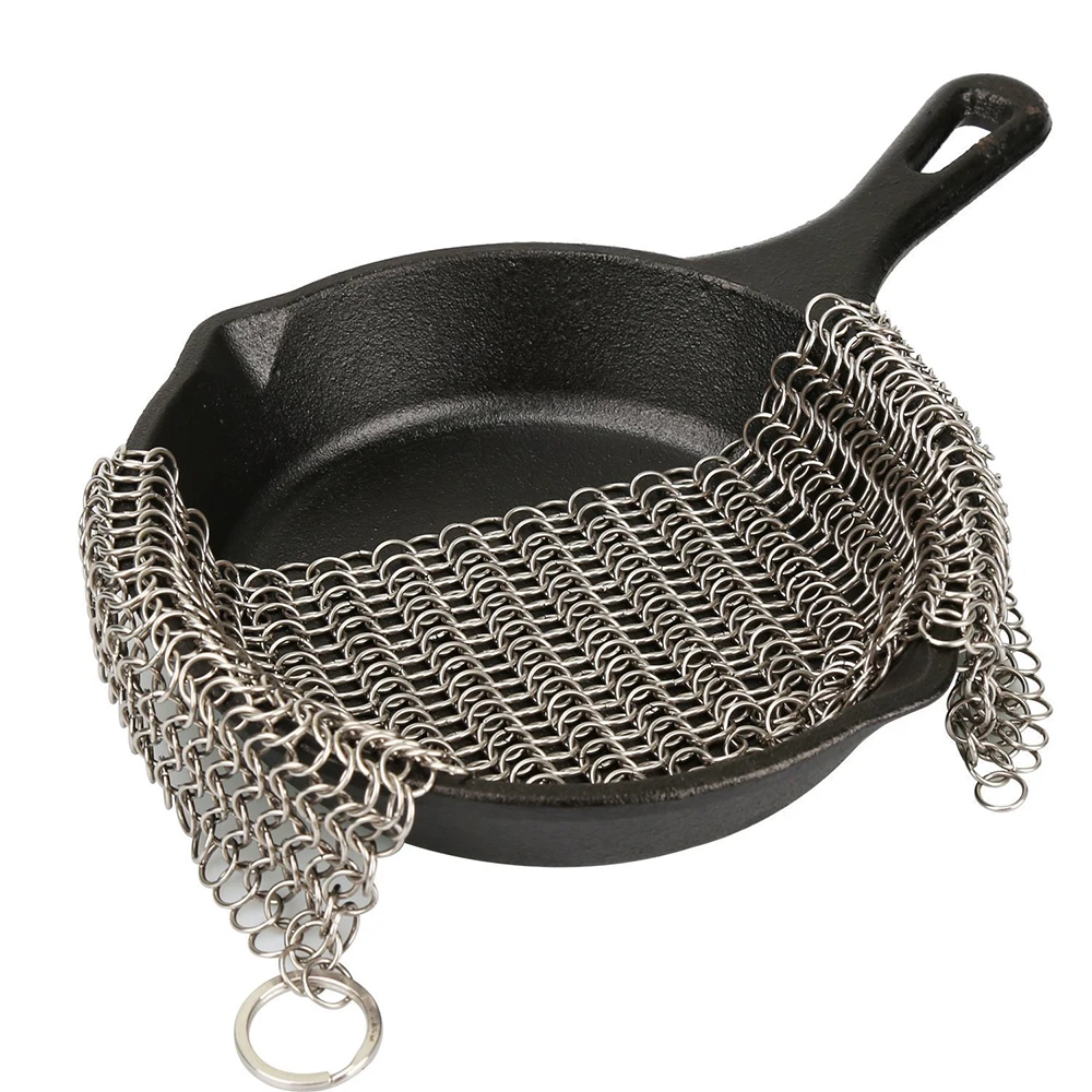 Limpiador de hierro fundido, sartenes para ollas de óxido de cocina, depurador de limpieza, removedor de óxido de acero, Kit de cepillo raspador, cepillo de limpieza de Metal