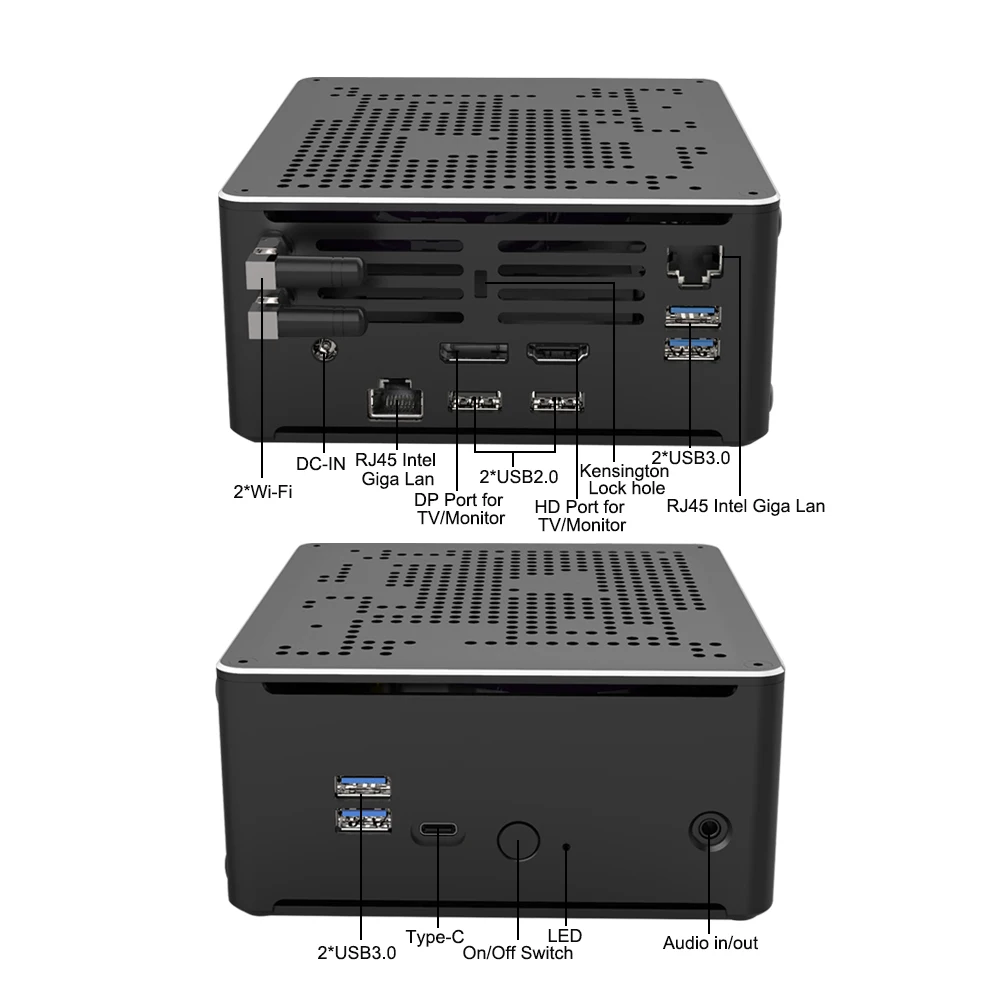Игровой настольный компьютер Core i9 10980HK Xeon W-10885M E-2276M Mini Server PC 2 * DDR4 2 * NVME Dual Lan, офисный дизайнерский компьютер