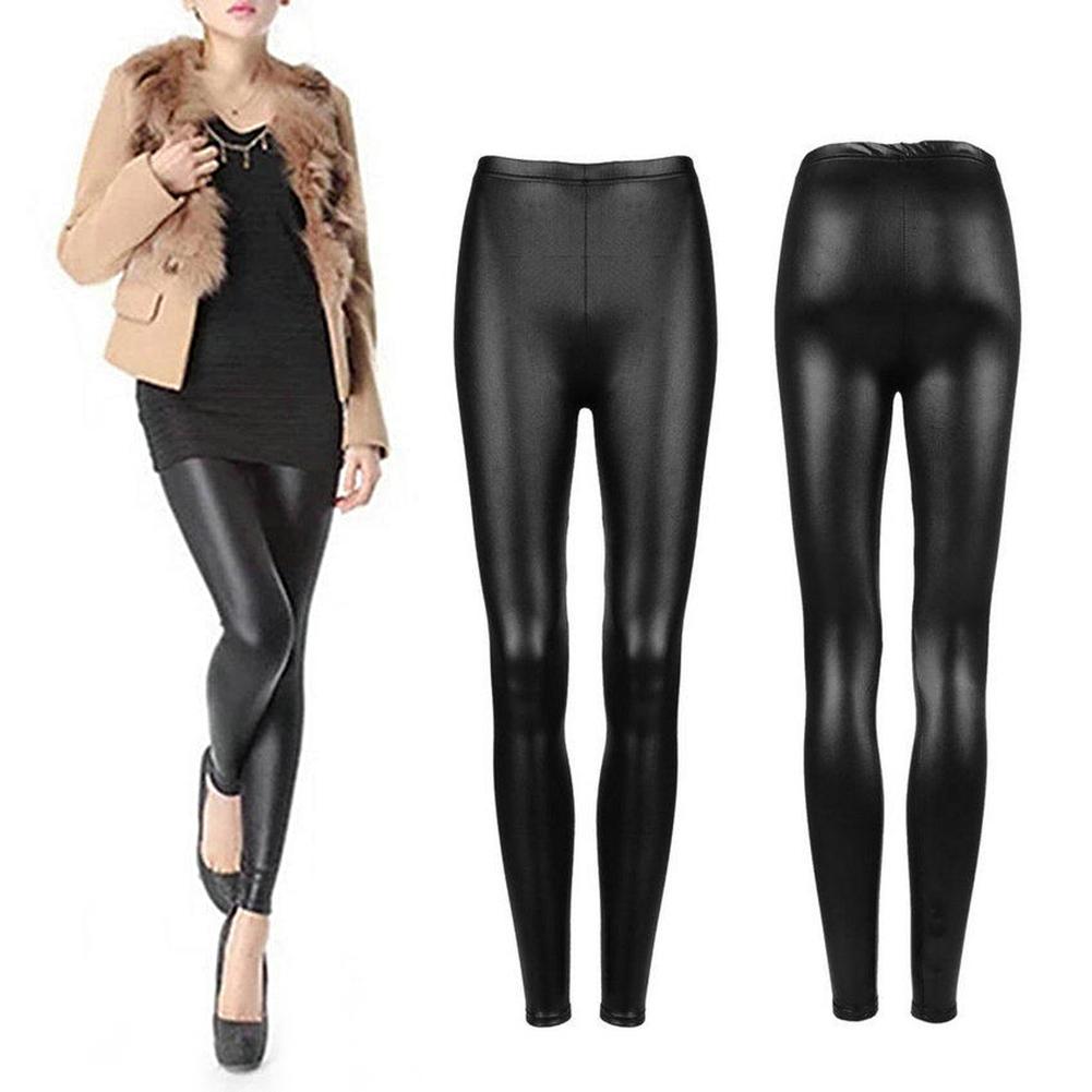 S-3XL Plus Größe Frauen Faux Leder Stretch Leggings Dünne Bleistift Hose Dünne Enge Hosen Sexy Punk Streetwear Weibliche Lange Hose