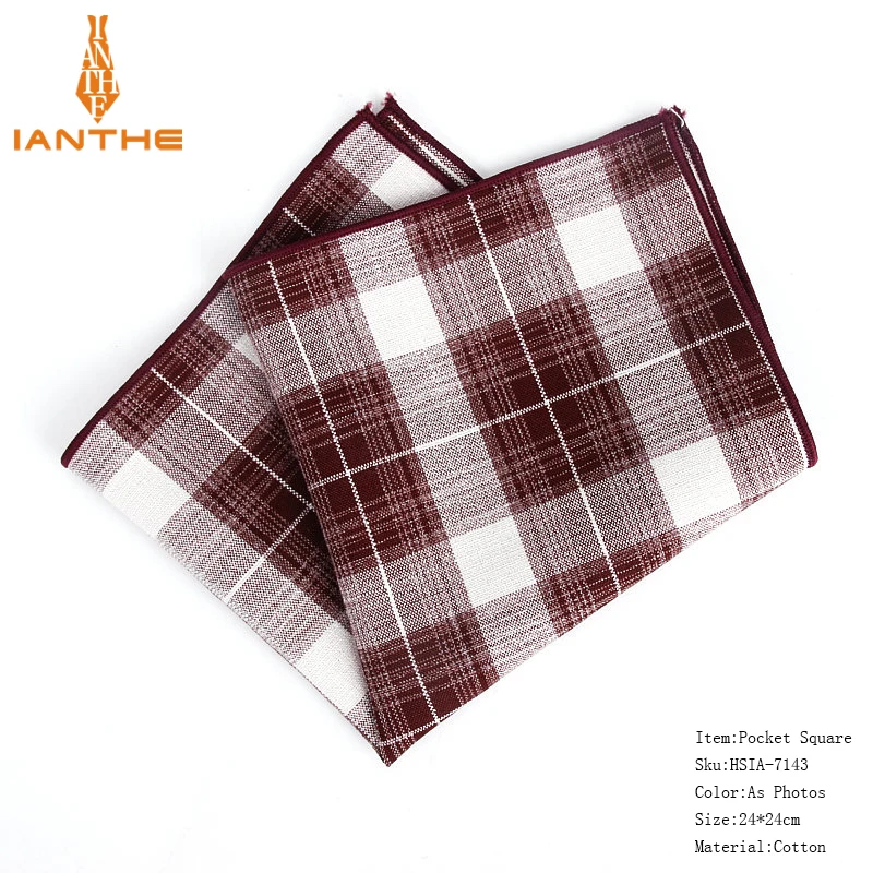 Kẻ Sọc Nhiều Màu Sắc Cotton Khăn Tay Dệt In Kiểm Tra Túi Vuông Dép Sọc Vuông Túi Khăn Tay Khăn