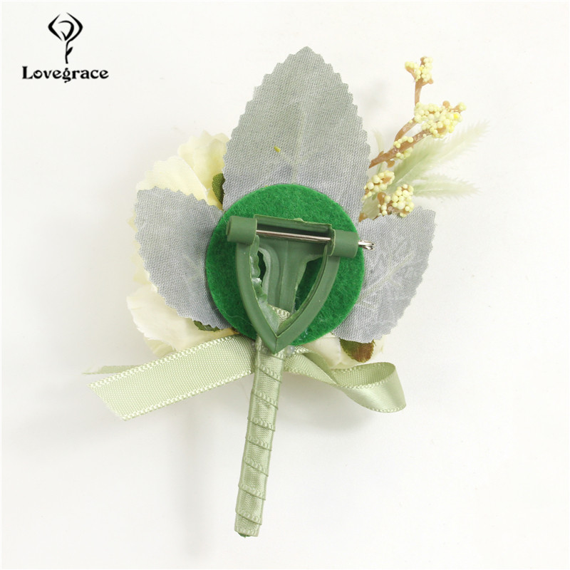 แต่งงาน Boutonniere ผ้าไหมกุหลาบ Corsage ข้อมือสร้อยข้อมือ Bridesmaid ดอกไม้เจ้าบ่าว Buttonhole ชุด Broche Mariage