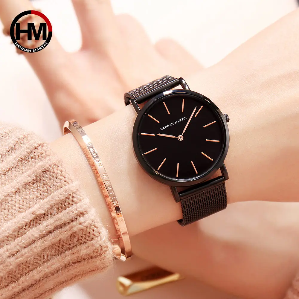 Hannah Martin-Reloj de cuarzo para Mujer, accesorio de marca de lujo, resistente al agua, diseño clásico Simple, regalo
