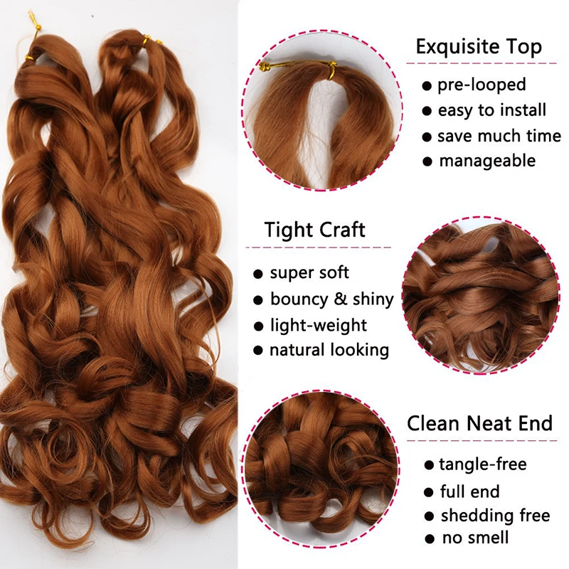 Synthetische Lose Welle Flechten Haar Extensions Spirale Locken Häkeln Haar Vor Gestreckt Französisch Locken Ombre Zöpfe Haar Für Frauen