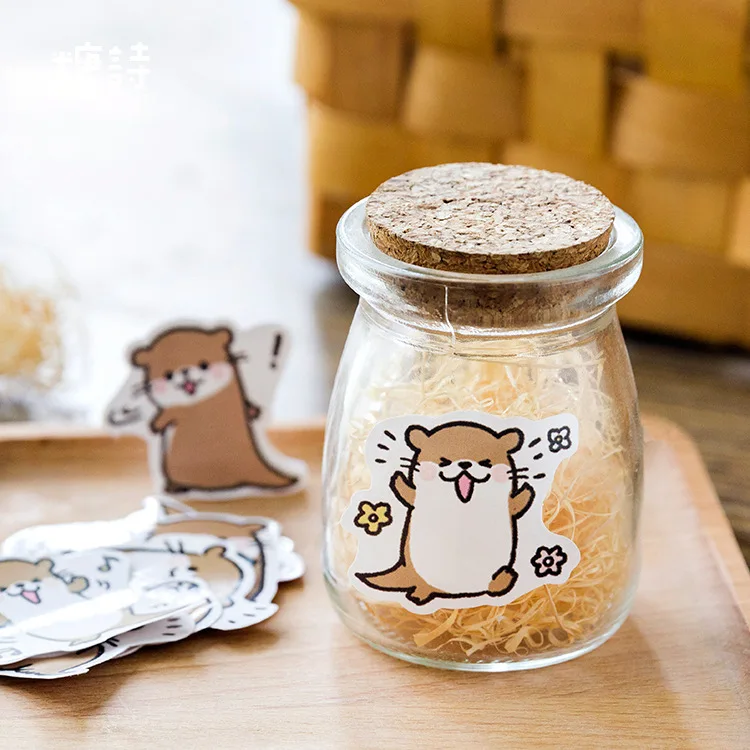 Mohamm น่ารักสัตว์ Otter Masking สติกเกอร์ Scrapbooking ไดอารี่ญี่ปุ่นเครื่องเขียนกระดาษ Deco อุปกรณ์โรงเรียน