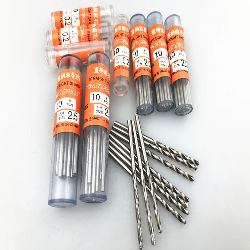 10 Chiếc 0.5 Đến 5.2Mm HSS 4241 Xoắn Mỹ Khoan Thẳng Vít Khoan Micro Thẳng Vỏ Gỗ Dụng Cụ khoan Điện Mũi Khoan Xoắn
