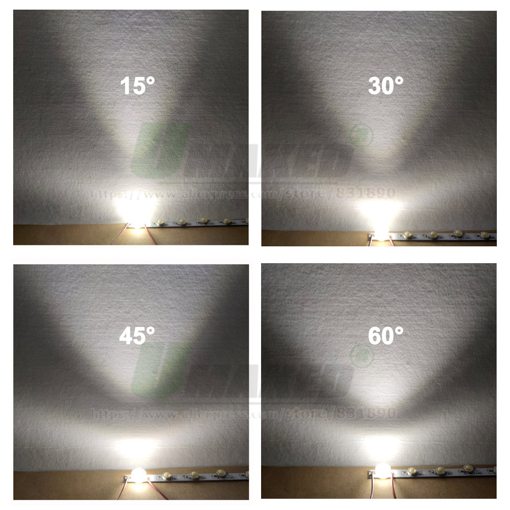 13MM เลนส์ LED 1W 3W 5W High Power ไฟเลนส์ 15 30 45 60 90 100 องศา PMMA Smooth Face พร้อมผู้ถือสําหรับอินฟราเรดกล้องวงจรปิด