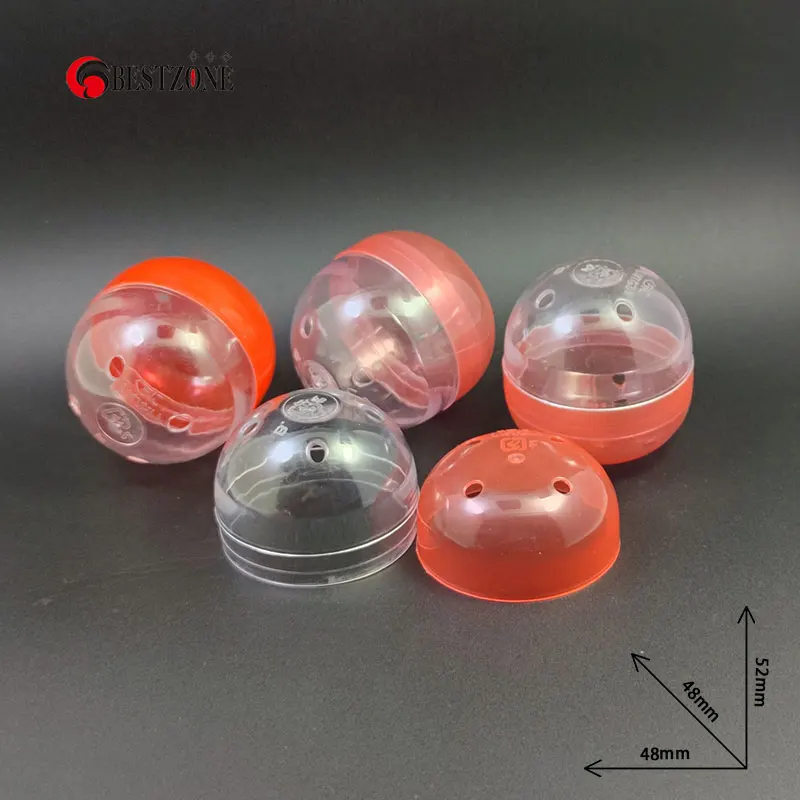 Bộ 50 1.89*2Inch 48*52Mm Bất Ngờ Bóng Nửa Trong Suốt Màu Sắc Rõ Nét Nhựa Bán Hàng Tự Động Trống Đồ Chơi viên Trẻ Em Quà Tặng