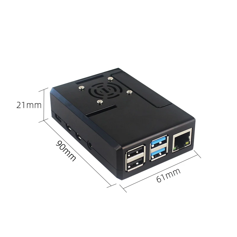 Raspberry pi 4 modelo b abs caso preto transparente plástico escudo removível gpio capa com ventilador de refrigeração para raspberry pi 4