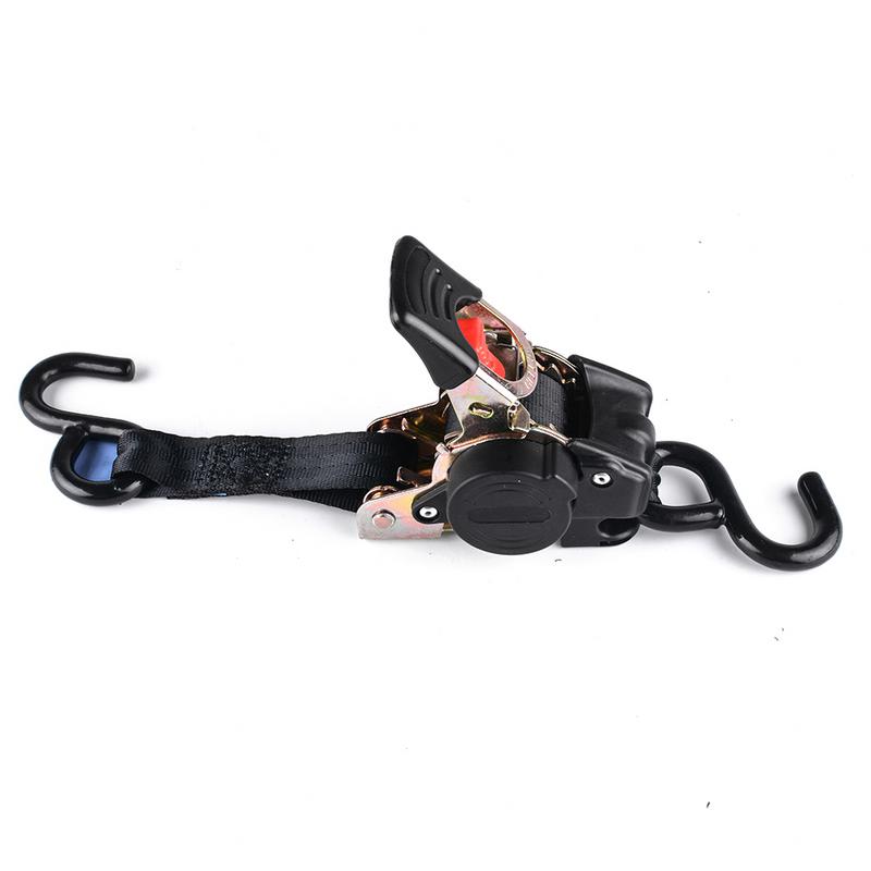 1Pair Tools New Tie Down Belts With Automatic Rollup Auto Retractable Easy To Carry Ratchet Tie Down Starp S-hooks