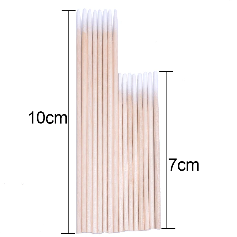 500/300/100 Viên Gỗ Dùng Một Lần Micro Nụ Tăm Bông Đầu Mỹ Phẩm Trang Điểm Vệ Sinh Miếng Dán Cho Lông Mi Ghép Nối Dài