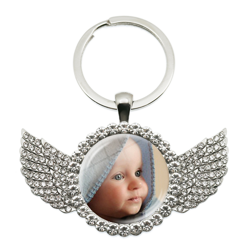 Chaveiro personalizado de dupla face, mãe, pai, bebê, crianças, avô, pais, anjo, chaveiro para presente de aniversário de família