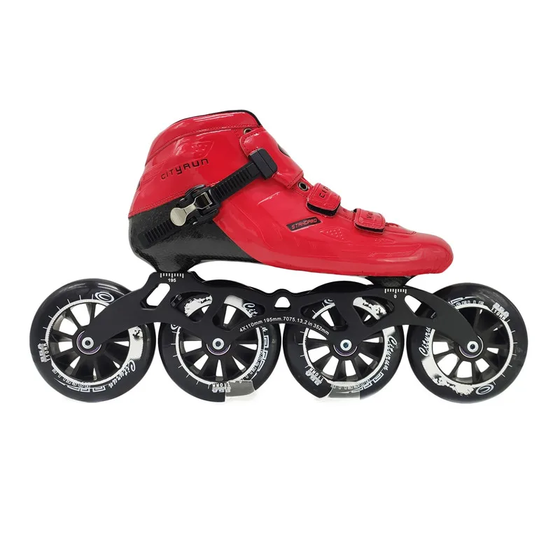 Cool Edition 6ชั้นคาร์บอนไฟเบอร์อินไลน์สเก็ตความเร็วสำหรับ Professional Racing Player,ยืดหยุ่นสูง85A ในร่ม Track ล้อ PU