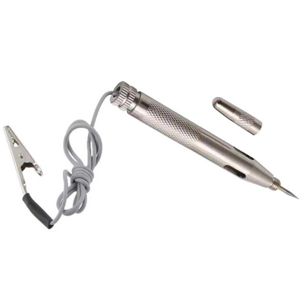 Probador de voltaje de circuito de motocicleta y coche, pluma de prueba de fusibles, Detector de circuito automotriz, Cable y Clip, CC de 6V, 12V y 24V