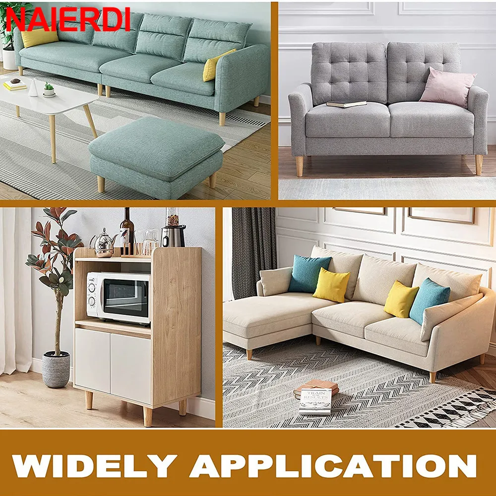 NAIERDI 8-60Cm Vòng Nội Thất Gỗ Chân Tự Nhiên Bằng Gỗ Chắc Chắn Thay Thế Bàn Feets Tủ Giường Sofa Chân Với đồng Hồ Tấm