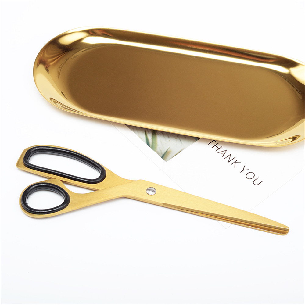 Asymmetry Fabric Dressmaking Cutter Tailor Shear Golden Scissors Household Cutting Tools Office And Home Scissors