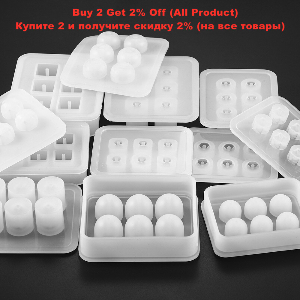 Moldes de silicone para Fazer Jóias DIY, Molde UV Resina Epóxi, Cube Ball Beads, Brincos e Pingentes, Molde de Fundição, Colar e Pulseira Ferramenta
