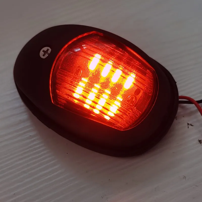 Luzes LED para o barco, lâmpada de sinal, luz de navegação marinha, acessórios do iate, lâmpadas vermelhas e verdes do reboque do caminhão, 12V, 24V, 2Pcs