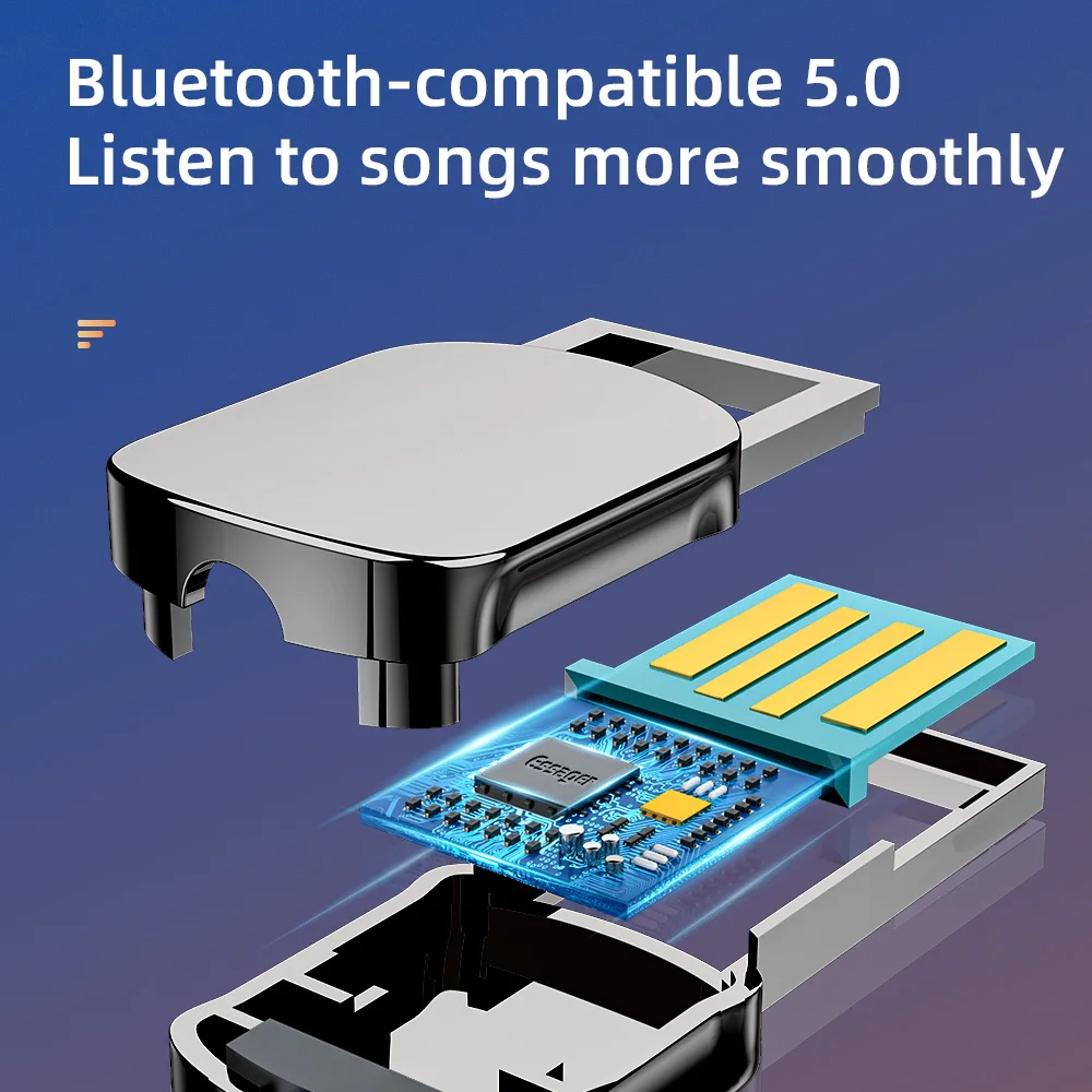 Essager-adaptador auxiliar Bluetooth, Dongle USB a conector de 3,5mm, Audio para coche, Aux, Bluetooth 5,0, Kit manos libres para receptor de coche, transmisor BT