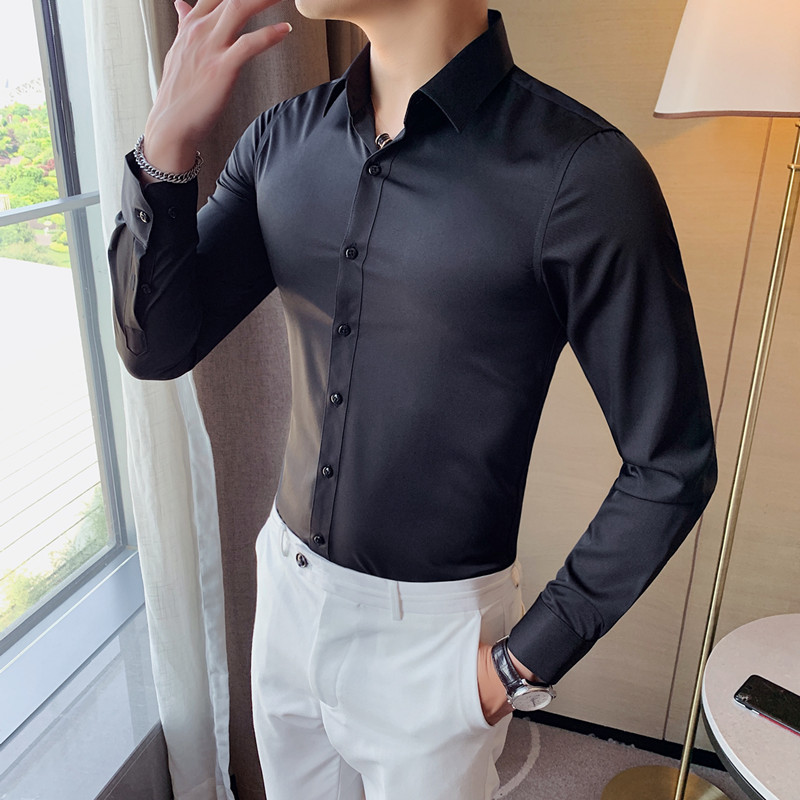 Camisas De Hombre Long Sleeve Shirts For Men Clothing 2025 Business Formal Wear Camisa Social Masculina Slim Fit Chemise Homme