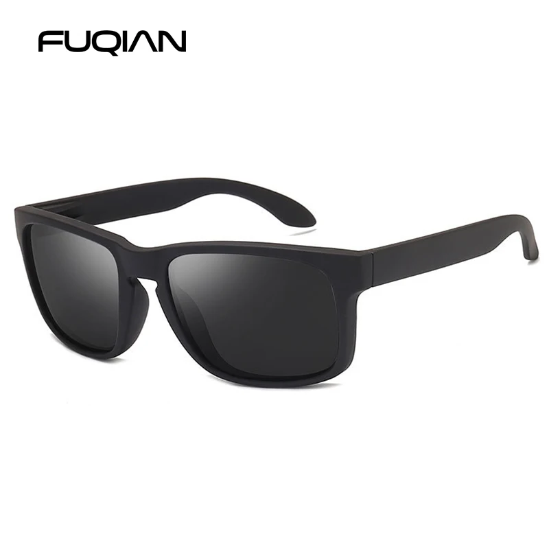 Gafas de sol polarizadas cuadradas clásicas de moda para hombre, gafas de sol de plástico Vintage para hombre, gafas de sol negras con estilo para deportes al aire libre UV400