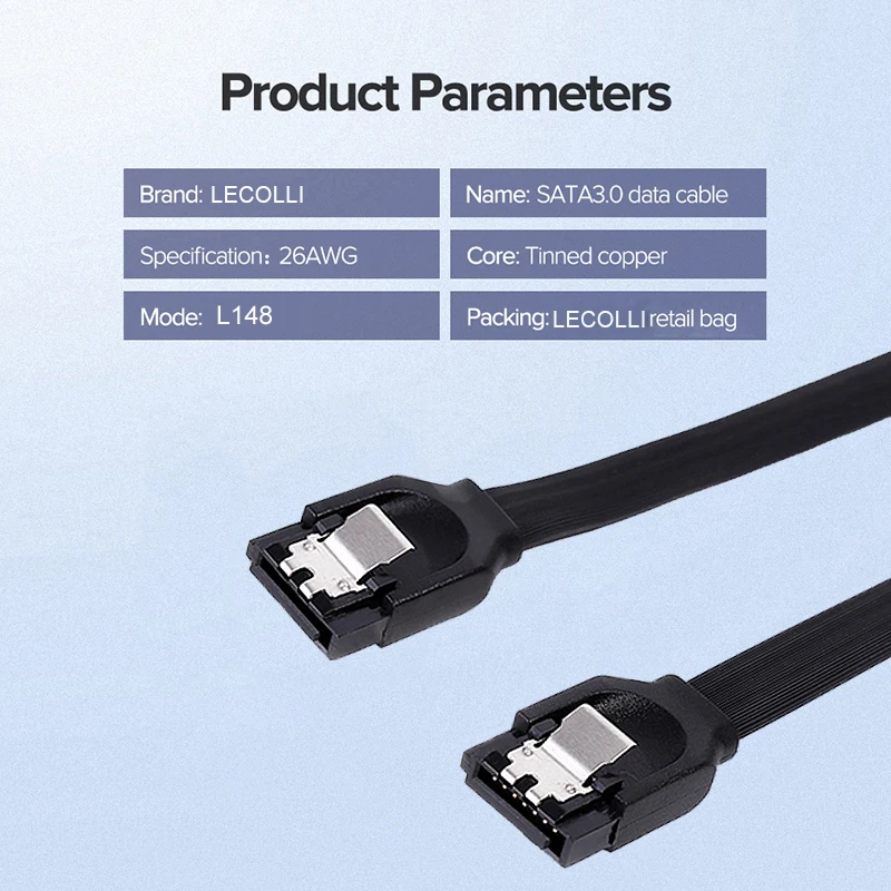 Nóng Chất Lượng Cao Sata 3.0 Tốc Độ Cao Truyền Dẫn Tín Hiệu Ổn Định HDD/SSD Cáp Dữ Liệu Rộng Rãi Cpmpatible Mạnh Nhựa PVC dây Cáp Dẹt