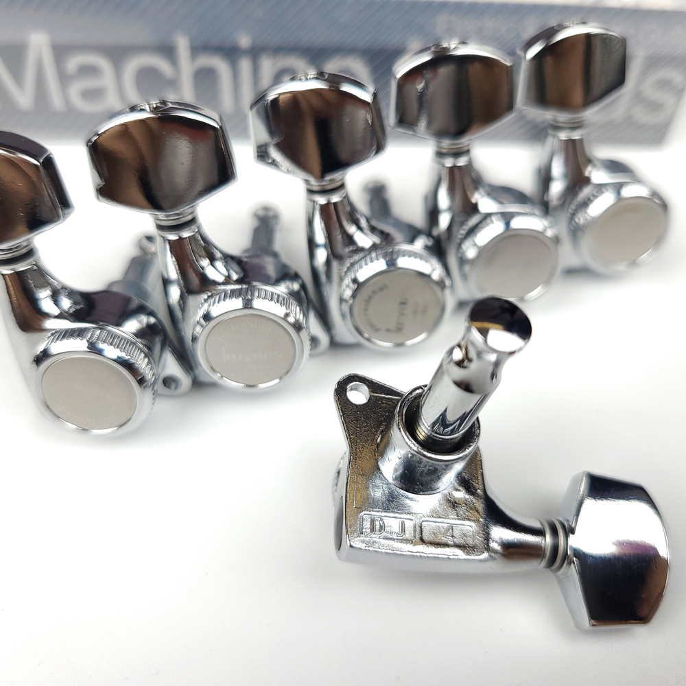 Afinadores de bloqueo de guitarra eléctrica, clavijas de afinación de cuerda, cromadas, plateadas, hechas en Corea, 1 Juego