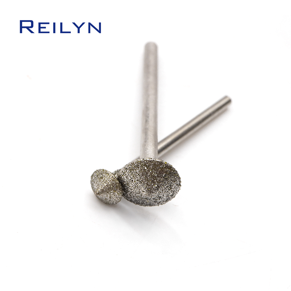 6 ピース/セット 6/8/10/12/14/16 ミリメートル傘針ダイヤモンド研削バリ研削ビット電気メッキヘッド翡翠石琥珀彫刻ツール
