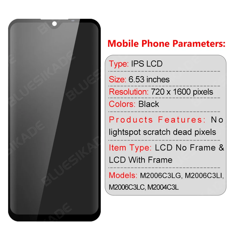 Keuze 6.53 "IPS Voor Xiaomi Redmi 9A Display Touch Screen Digitizer Voor Redmi 9C Lcd-scherm Montage vervangende Onderdelen